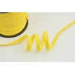 Cotton edging ribbon, white meadow on a yellow background