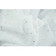 Double gauze 100% cotton golden mini dots on a white background