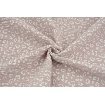 Double gauze 100% cotton white speckles on a dirty heather background