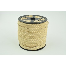 Cotton edging ribbon beige dotted