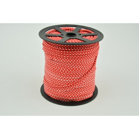 Cotton edging ribbon red dotted