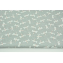 Cotton 100% dragonflies on a gray background