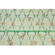 Decorative fabric, turquoise branches on a linen background 195g/m2