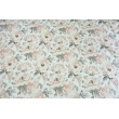 Cotton 100% large dirty pink flowers on a white background G