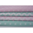 Cotton 100% stars 20mm on a pastel pink background