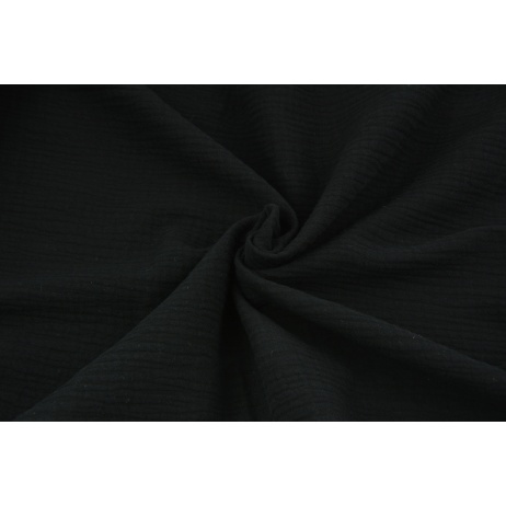 Double gauze 100% cotton plain black 2