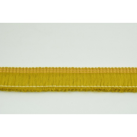 Ribbon with fringes dark mustard 3cm