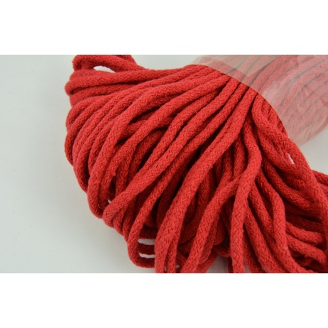 Sznurek bawełniany 6mm czerwony (miękki)