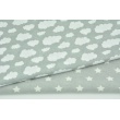 Knitwear viscose cream stars on a gray background