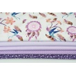 Cotton 100% white meadow on a dark violet background, small flowers