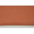 Double gauze 100% cotton golden mini dots on a ginger background