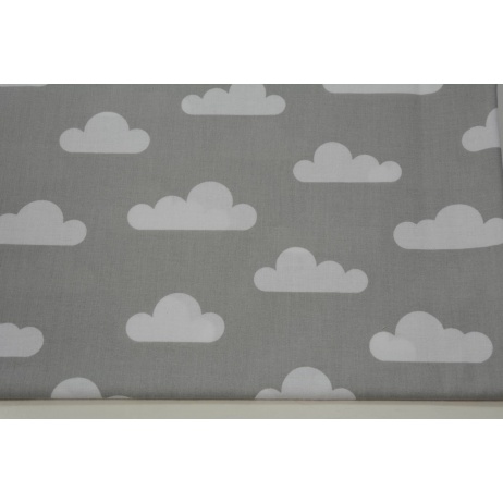 Cotton 100% white clouds on a light gray background Cotton 100% white clouds on a light gray background