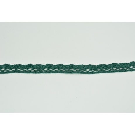 Cotton lace 15mm in an emerald color (wave)