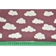 Decorative fabric, clouds on a dark heather background 170g/m2