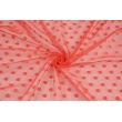 Soft tulle with dots, poppy red