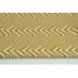 Decorative fabric, mustard geometric pattern on a linen background 200g/m2