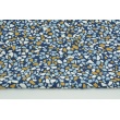 Cotton 100% mustard-blue pebbles on a navy blue background