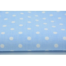 Cotton 100% white polka dots 7mm on a blue background