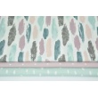Cotton 100% heather-mint strokes on a white background