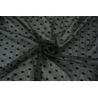 Tulle with fluffy dots, black-silver