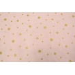 Cotton 100% gold stars on a light pink background