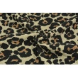 Quilted jersey, panther print on a beige background
