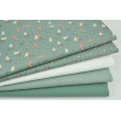 Cotton 100% embroidered with flowers, plain light sage