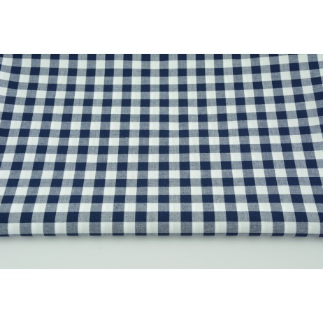Cotton 100% double-sided navy blue vichy check 1cm