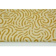 Decorative fabric, mustard design on a linen background 200g/m2