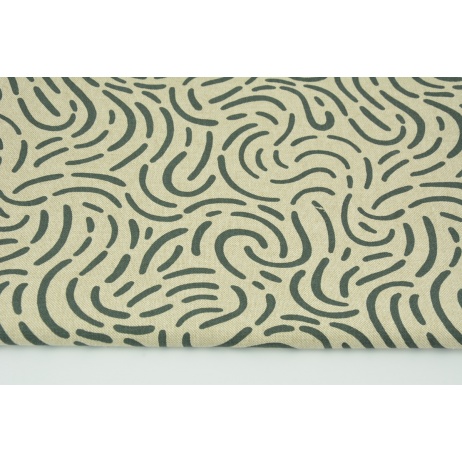 Decorative fabric, stone gray design on a linen background 200g/m2