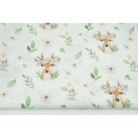 Cotton 100% fawns with flowers DP