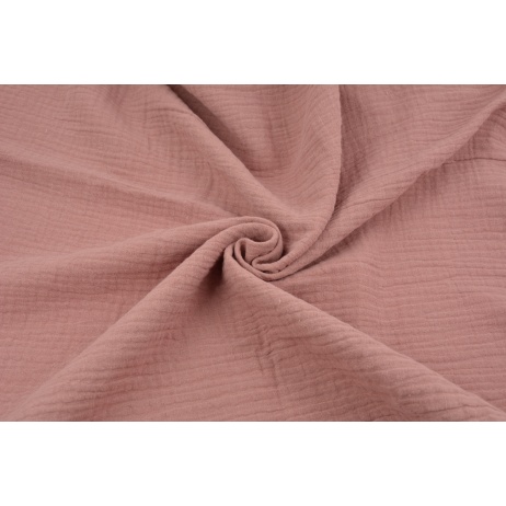 Double gauze 100% cotton plain dirty pink (2)
