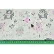 Cotton 100% pink-gray animals on the meadow