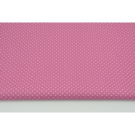 Cotton 100% mini dots on a blueberry pink background, poplin