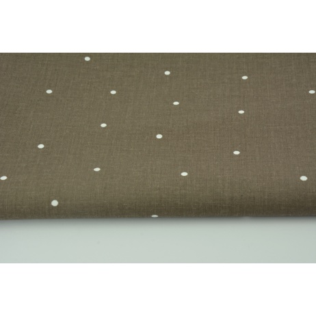 Cotton 100% irregular dots white on a chocolate background