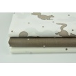 Cotton 100% irregular dots white on a chocolate background