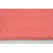 Double gauze 100% cotton gold stars on a coral background V