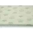 Cotton 100% gray crowns, majesty on a white background