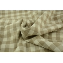 Linen-cotton fabric, vichy check 2cm, beige