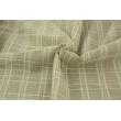 Linen-cotton fabric, double check, beige