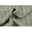 Linen-cotton fabric, double check, gray