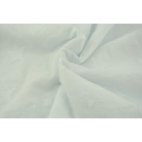 Cotton 100% embroidered with stars, plain white