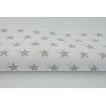 Cotton 100% light gray stars 25mm on a white background