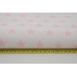 Bawełna 100% biała w gwiazdki pastelowy róż 2,5cm