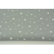 Cotton 100% irregular white stars on a gray background