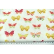 Cotton 100% colorful butterflies on a white background, poplin
