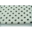 Double gauze 100% drawn black stars on a off white background