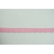 Cotton lace 15mm in a pink color (wave) (darker shade)