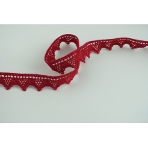 Cotton lace 18mm in a dark red color