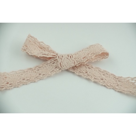 Cotton lace 23mm in a powder pink color